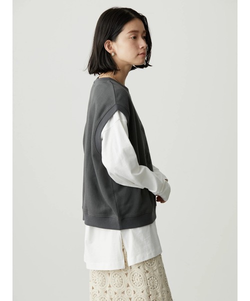 AMERICAN HOLIC（アメリカンホリック）の「SET ロゴ裏毛ベスト+カットプルオーバー2（Tシャツ/カットソー・レディース・チャコールグレー・M/L）」の2枚目の写真