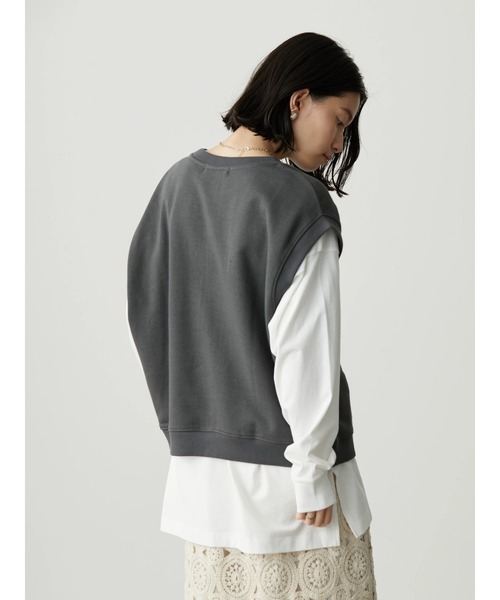 AMERICAN HOLIC（アメリカンホリック）の「SET ロゴ裏毛ベスト+カットプルオーバー2（Tシャツ/カットソー・レディース・チャコールグレー・M/L）」の3枚目の写真