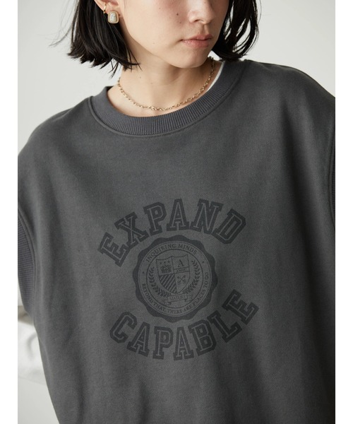 AMERICAN HOLIC（アメリカンホリック）の「SET ロゴ裏毛ベスト+カットプルオーバー2（Tシャツ/カットソー・レディース・チャコールグレー・M/L）」の4枚目の写真