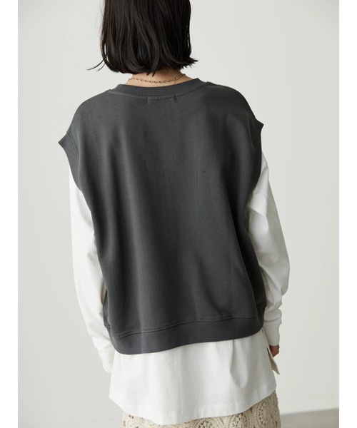 AMERICAN HOLIC（アメリカンホリック）の「SET ロゴ裏毛ベスト+カットプルオーバー2（Tシャツ/カットソー・レディース・チャコールグレー・M/L）」の6枚目の写真