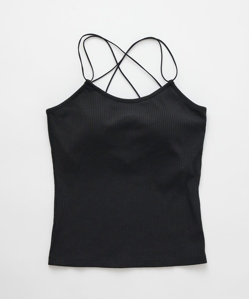 COLONY 2139（コロニートゥーワンスリーナイン）の「カップ付リブクロスバックキャミソール / バッククロスキャミソール（キャミソール・レディース・アイボリー/ブラック/モカ・SMALL/MEDIUM/LARGE）」の11枚目の写真