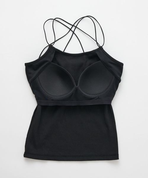 COLONY 2139（コロニートゥーワンスリーナイン）の「カップ付リブクロスバックキャミソール / バッククロスキャミソール（キャミソール・レディース・アイボリー/ブラック/モカ・SMALL/MEDIUM/LARGE）」の4枚目の写真