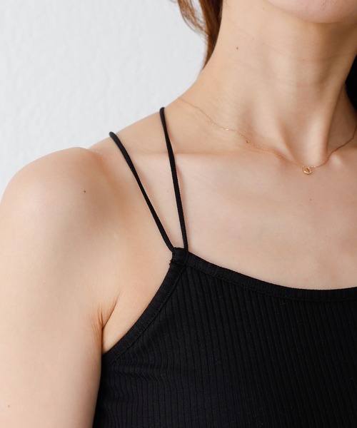 COLONY 2139（コロニートゥーワンスリーナイン）の「カップ付リブクロスバックキャミソール / バッククロスキャミソール（キャミソール・レディース・アイボリー/ブラック/モカ・SMALL/MEDIUM/LARGE）」の10枚目の写真