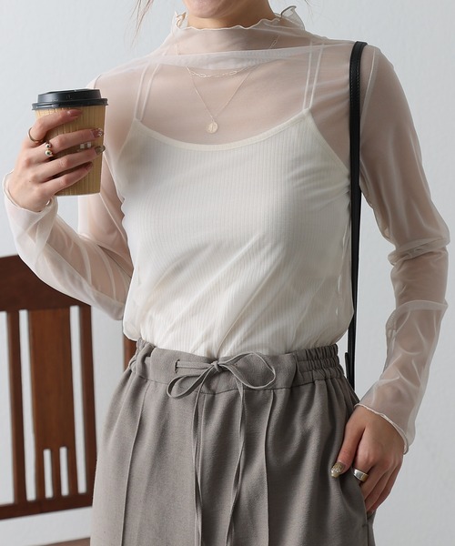 COLONY 2139（コロニートゥーワンスリーナイン）の「カップ付リブクロスバックキャミソール / バッククロスキャミソール（キャミソール・レディース・アイボリー/ブラック/モカ・SMALL/MEDIUM/LARGE）」の19枚目の写真