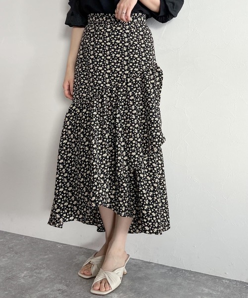 mysty woman（ミスティウーマン）の「ラッフルマーメイドスカート 273208（スカート・レディース・ブラック/ブラック系/ネイビー系・FREE）」の2枚目の写真