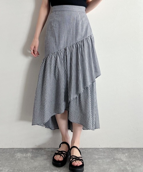 mysty woman（ミスティウーマン）の「ラッフルマーメイドスカート 273208（スカート・レディース・ブラック/ブラック系/ネイビー系・FREE）」の19枚目の写真