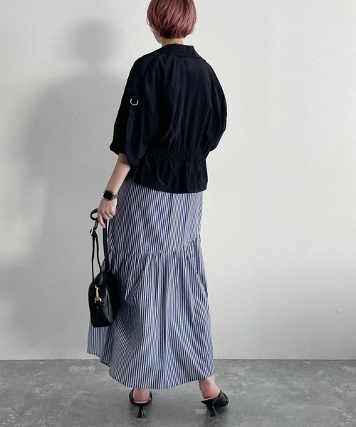 mysty woman（ミスティウーマン）の「ラッフルマーメイドスカート 273208（スカート・レディース・ブラック/ブラック系/ネイビー系・FREE）」の11枚目の写真