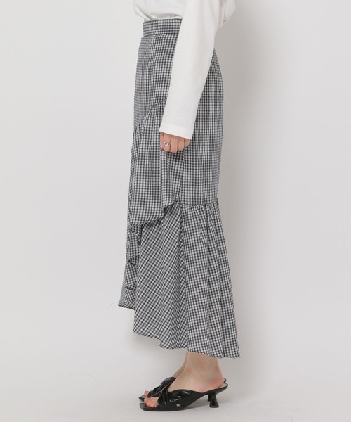 mysty woman（ミスティウーマン）の「ラッフルマーメイドスカート 273208（スカート・レディース・ブラック/ブラック系/ネイビー系・FREE）」の20枚目の写真