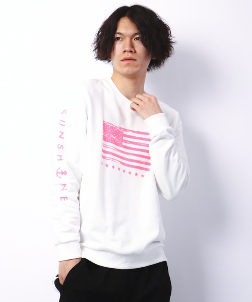 FUNALIVE(ファンアライブ)の「星条旗デザインプリントトレーナー(スウェット・メンズ・ピンク・S/L/M)」の7枚目の写真