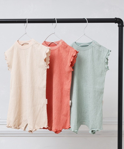 MAKE YOUR DAY（メイクユアデイ）の「無地メロウロンパース■70.80cm（ロンパース・キッズ・オレンジ/ミント/アイボリー・80/70）」の5枚目の写真