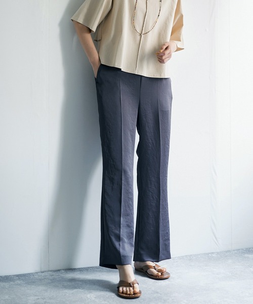 audrey and john wad（オードリーアンドジョンワッド）の「ヴィンテージサテンイージーパンツ -手洗い可-（その他パンツ・レディース・グリーン/ライトブラウン/ダークグレー/マスタード・S/M）」の3枚目の写真