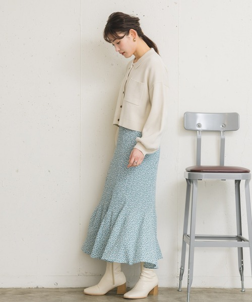 RETRO GIRL（レトロガール）の「衿ポケショートカーディガン（カーディガン/ボレロ・レディース・オフホワイト/グリーン/ブルー/ピンク・FREE）」の8枚目の写真