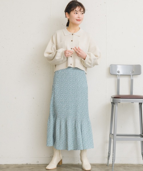 RETRO GIRL（レトロガール）の「衿ポケショートカーディガン（カーディガン/ボレロ・レディース・オフホワイト/グリーン/ブルー/ピンク・FREE）」の10枚目の写真