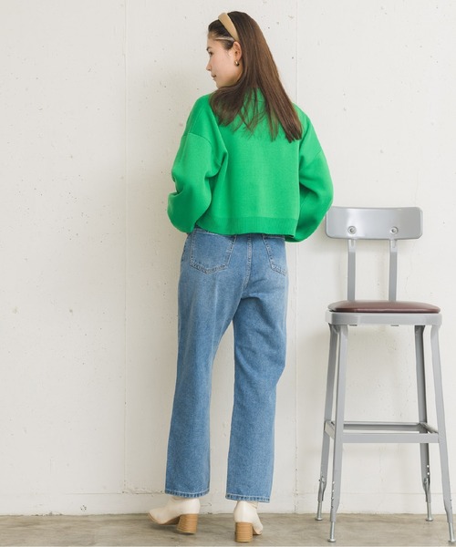 RETRO GIRL（レトロガール）の「衿ポケショートカーディガン（カーディガン/ボレロ・レディース・オフホワイト/グリーン/ブルー/ピンク・FREE）」の17枚目の写真