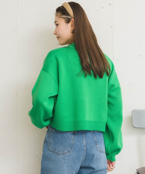 RETRO GIRL（レトロガール）の「衿ポケショートカーディガン（カーディガン/ボレロ・レディース・オフホワイト/グリーン/ブルー/ピンク・FREE）」の21枚目の写真