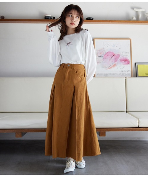 CHILLE（チル）の「インバーテッドプリーツスカート（スカート・レディース・ベージュ/キャメル・FREE）」の7枚目の写真
