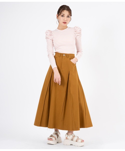 CHILLE（チル）の「インバーテッドプリーツスカート（スカート・レディース・ベージュ/キャメル・FREE）」の18枚目の写真