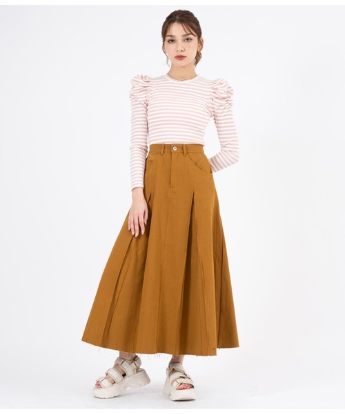 CHILLE（チル）の「インバーテッドプリーツスカート（スカート・レディース・ベージュ/キャメル・FREE）」の20枚目の写真