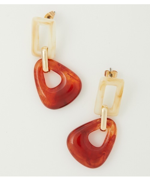 AZUL by moussy（アズールバイマウジー）の「BICOLOR MARBLE EARRINGS/バイカラーマーブルピアス（ピアス（両耳用）・レディース・グリーン系その他/オレンジ系その他・FREE）」の10枚目の写真