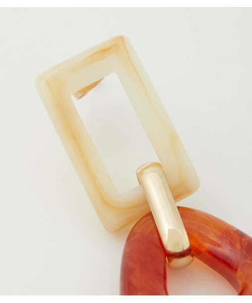 AZUL by moussy（アズールバイマウジー）の「BICOLOR MARBLE EARRINGS/バイカラーマーブルピアス（ピアス（両耳用）・レディース・グリーン系その他/オレンジ系その他・FREE）」の11枚目の写真