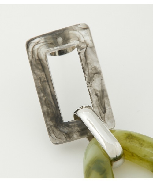 AZUL by moussy（アズールバイマウジー）の「BICOLOR MARBLE EARRINGS/バイカラーマーブルピアス（ピアス（両耳用）・レディース・グリーン系その他/オレンジ系その他・FREE）」の6枚目の写真