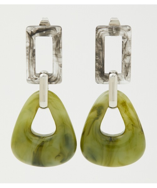 AZUL by moussy（アズールバイマウジー）の「BICOLOR MARBLE EARRINGS/バイカラーマーブルピアス（ピアス（両耳用）・レディース・グリーン系その他/オレンジ系その他・FREE）」の16枚目の写真