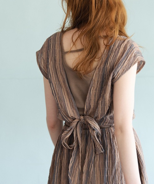 Crisp（クリスプ）の「バックオープンタンク（タンクトップ・レディース・ブラウン/オレンジ/ミント・FREE）」の2枚目の写真