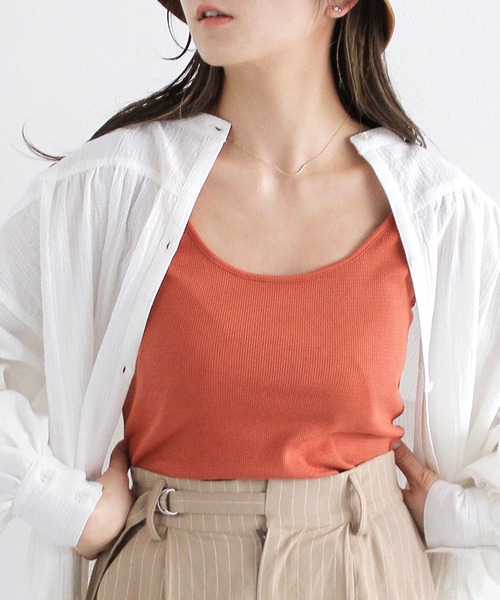 Crisp（クリスプ）の「バックオープンタンク（タンクトップ・レディース・ブラウン/オレンジ/ミント・FREE）」の10枚目の写真