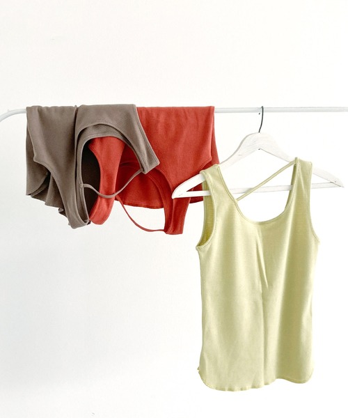 Crisp（クリスプ）の「バックオープンタンク（タンクトップ・レディース・ブラウン/オレンジ/ミント・FREE）」の11枚目の写真