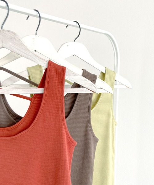 Crisp（クリスプ）の「バックオープンタンク（タンクトップ・レディース・ブラウン/オレンジ/ミント・FREE）」の12枚目の写真