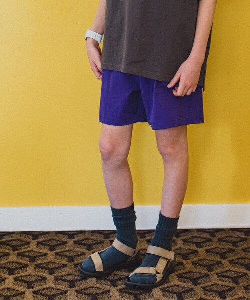 THE SHOP TK （ザ ショップ ティーケー ）の「◆【150-160】【動きやすさ抜群！】ストレッチハーフパンツ（その他パンツ・キッズ・黄緑系/パープル系/オレンジ/ブラック・16/15 ）」の4枚目の写真