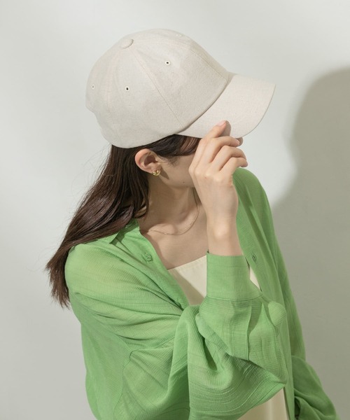 SMELLY（スメリー）の「リネンコットンキャップ（キャップ・レディース・アイボリー/ベージュ/グリーン・-）」の10枚目の写真