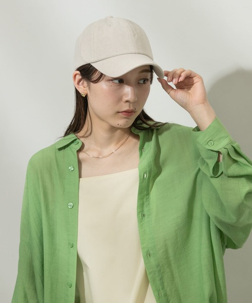 SMELLY（スメリー）の「リネンコットンキャップ（キャップ・レディース・アイボリー/ベージュ/グリーン・-）」の6枚目の写真