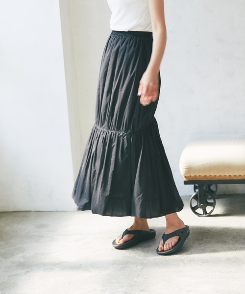 RIVE DROITE（リヴドロワ）の「綿ローンバルーンスカート（スカート・レディース・ブラック/グレー・FREE）」の8枚目の写真