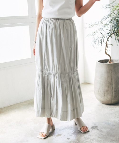 RIVE DROITE（リヴドロワ）の「綿ローンバルーンスカート（スカート・レディース・ブラック/グレー・FREE）」の11枚目の写真