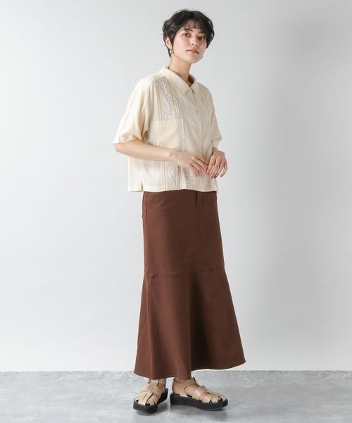 RAGEBLUE（レイジブルー）の「ショートエンブロレースタックシャツ（シャツ/ブラウス・レディース・オフホワイト/オリーブ/オレンジ・FREE）」の16枚目の写真