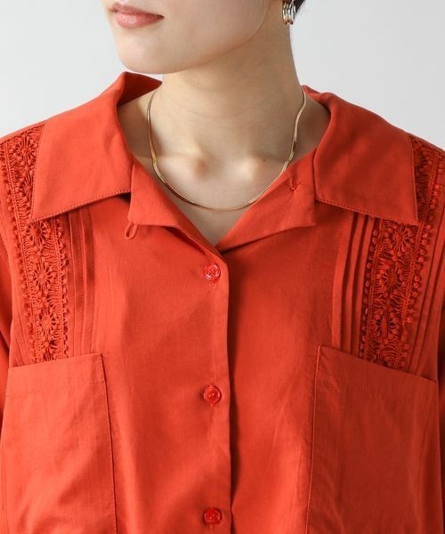 RAGEBLUE（レイジブルー）の「ショートエンブロレースタックシャツ（シャツ/ブラウス・レディース・オフホワイト/オリーブ/オレンジ・FREE）」の20枚目の写真
