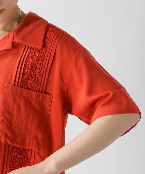 RAGEBLUE（レイジブルー）の「ショートエンブロレースタックシャツ（シャツ/ブラウス・レディース・オフホワイト/オリーブ/オレンジ・FREE）」の18枚目の写真