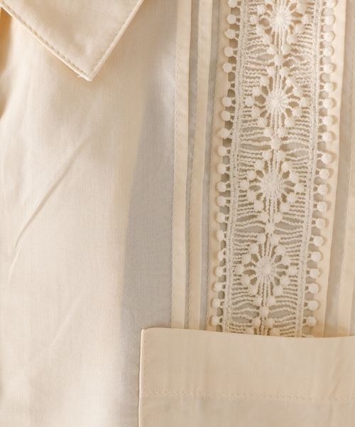 RAGEBLUE（レイジブルー）の「ショートエンブロレースタックシャツ（シャツ/ブラウス・レディース・オフホワイト/オリーブ/オレンジ・FREE）」の15枚目の写真