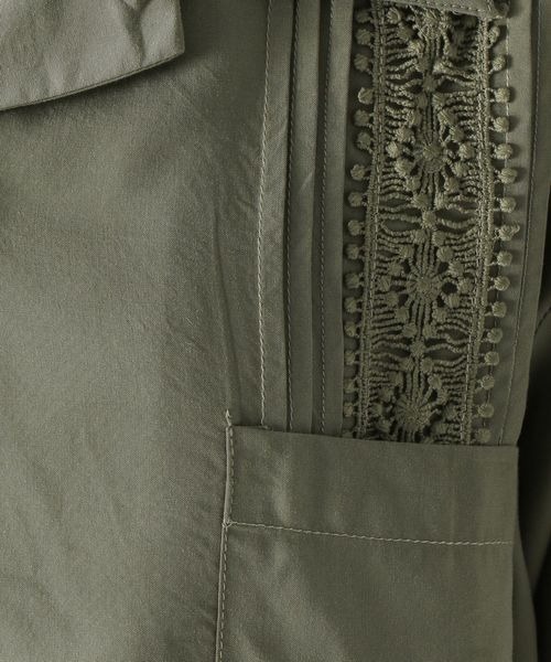 RAGEBLUE（レイジブルー）の「ショートエンブロレースタックシャツ（シャツ/ブラウス・レディース・オフホワイト/オリーブ/オレンジ・FREE）」の6枚目の写真