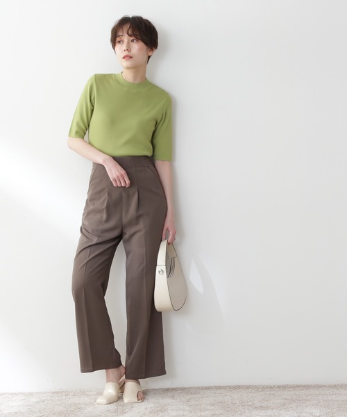 N.（N. Natural Beauty Basic）（エヌエヌナチュラルビューティーベーシック）の「◆タックストレートパンツ（その他パンツ・レディース・レッド/モカ・MEDIUM）」の5枚目の写真