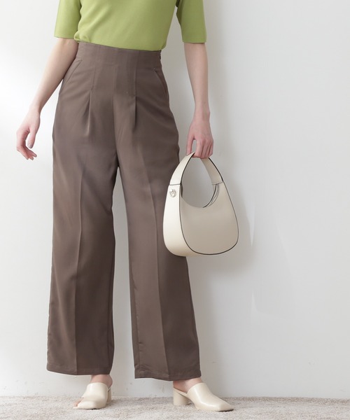 N.（N. Natural Beauty Basic）（エヌエヌナチュラルビューティーベーシック）の「◆タックストレートパンツ（その他パンツ・レディース・レッド/モカ・MEDIUM）」の9枚目の写真