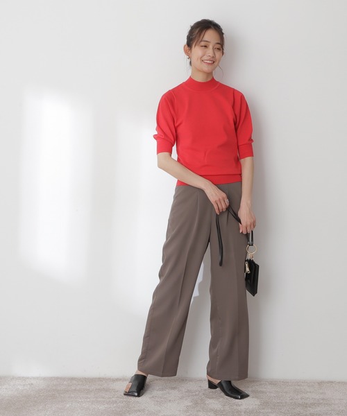 N.（N. Natural Beauty Basic）（エヌエヌナチュラルビューティーベーシック）の「◆タックストレートパンツ（その他パンツ・レディース・レッド/モカ・MEDIUM）」の10枚目の写真