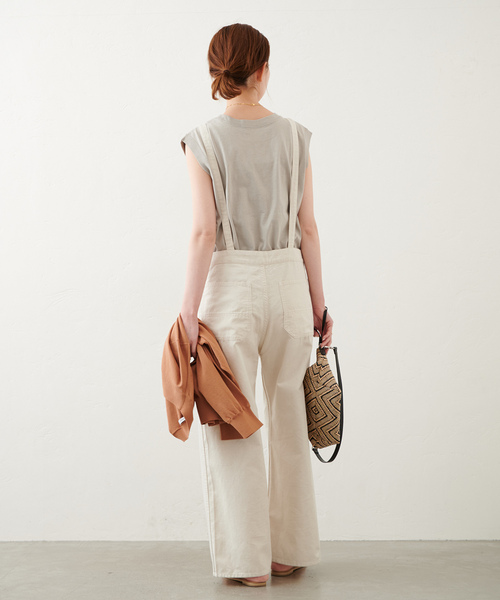 JOURNAL STANDARD（ジャーナルスタンダード）の「コットンリネンサロペット（サロペット/オーバーオール・レディース・ブラック/ナチュラル・38/36）」の14枚目の写真