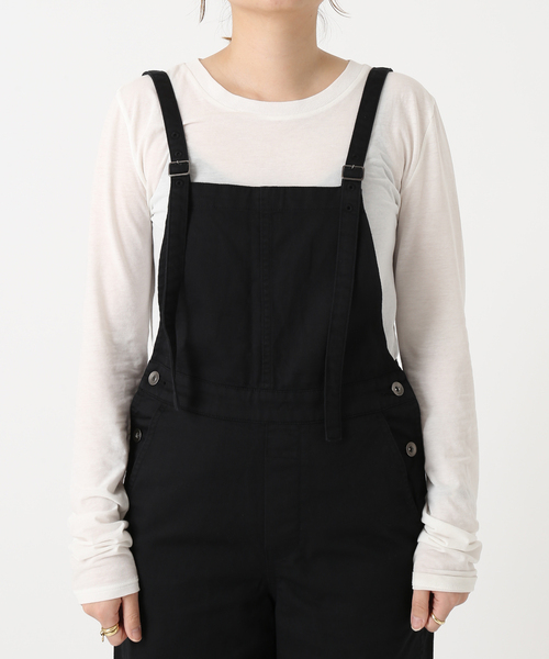 JOURNAL STANDARD（ジャーナルスタンダード）の「コットンリネンサロペット（サロペット/オーバーオール・レディース・ブラック/ナチュラル・38/36）」の22枚目の写真