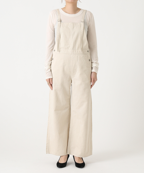 JOURNAL STANDARD（ジャーナルスタンダード）の「コットンリネンサロペット（サロペット/オーバーオール・レディース・ブラック/ナチュラル・38/36）」の4枚目の写真