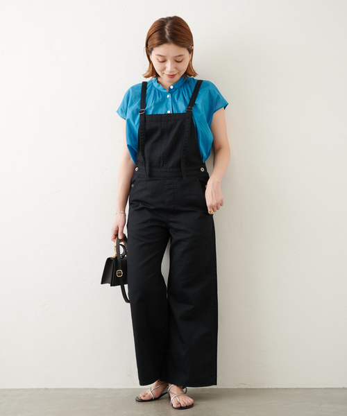 JOURNAL STANDARD（ジャーナルスタンダード）の「コットンリネンサロペット（サロペット/オーバーオール・レディース・ブラック/ナチュラル・38/36）」の8枚目の写真