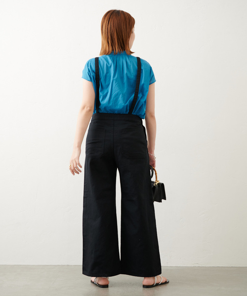 JOURNAL STANDARD（ジャーナルスタンダード）の「コットンリネンサロペット（サロペット/オーバーオール・レディース・ブラック/ナチュラル・38/36）」の9枚目の写真