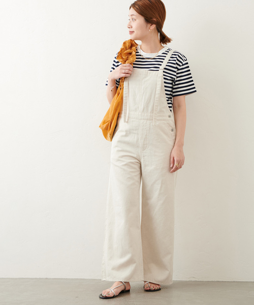 JOURNAL STANDARD（ジャーナルスタンダード）の「コットンリネンサロペット（サロペット/オーバーオール・レディース・ブラック/ナチュラル・38/36）」の12枚目の写真