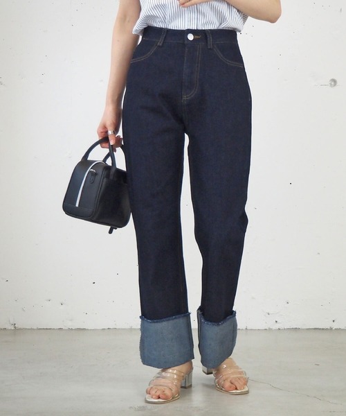 tiptop(ティップトップ)の「【2サイズ展開】ロールアップデニムパンツ【web限定アイテム・Sサイズあり】(デニムパンツ・レディース・ブルー/ネイビー/ブラック・S/M)」の13枚目の写真